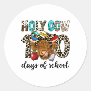 Adesivo Redondo Santa Vaca 100 Dias De Vaca Escolar 100º Dia Da Es