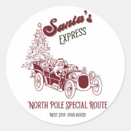 Adesivo Redondo Santa's Express Vitange Christmas