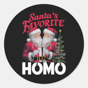 Adesivo Redondo Santas Favoritas Homo Gay Natal do Orgulho LGBTQ