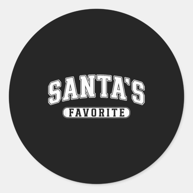 Adesivo Redondo Santa's Favorite Christmas Varsity Text Family Xma (Frente)