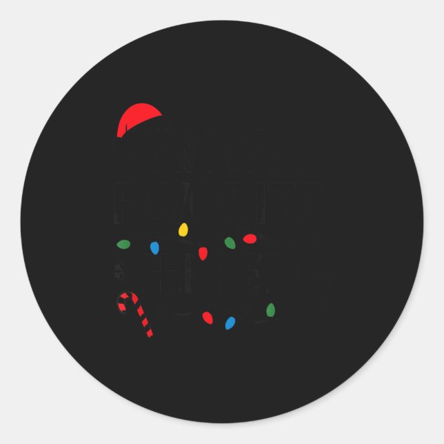 Adesivo Redondo Santa's Favorite Helper Funny Christmas  (Frente)