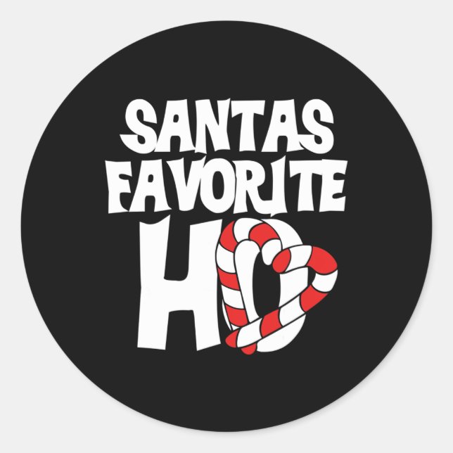 Adesivo Redondo Santas Favorite Ho (Frente)