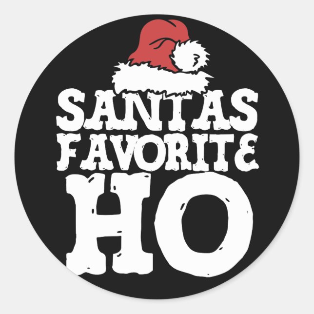 Adesivo Redondo Santas Favorite Ho (Frente)