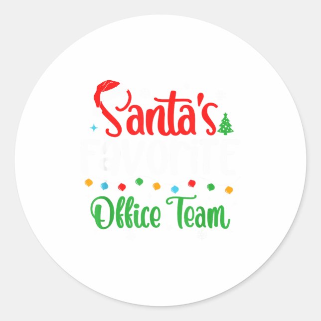Adesivo Redondo Santa's Favorite Office Team Christmas Lights Sant (Frente)