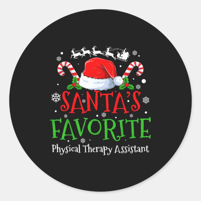 Adesivo Redondo Santa's Favorite Physical Therapy Istant Christmas (Frente)