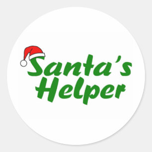 Adesivo Redondo Santas Helper Green
