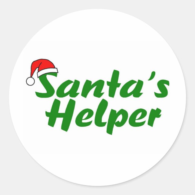 Adesivo Redondo Santas Helper Green (Frente)