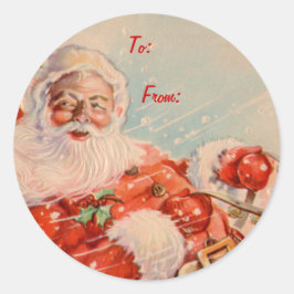 Adesivo Redondo Santas Sleigh Ride Gift Stickers