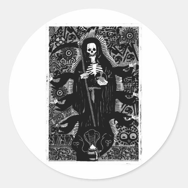 Adesivo Redondo Santisima Muerte (Frente)