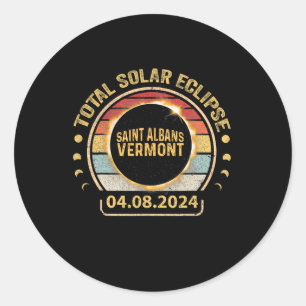 Adesivo Redondo Santo Albans Total Eclipse Solar 2024 de abril de
