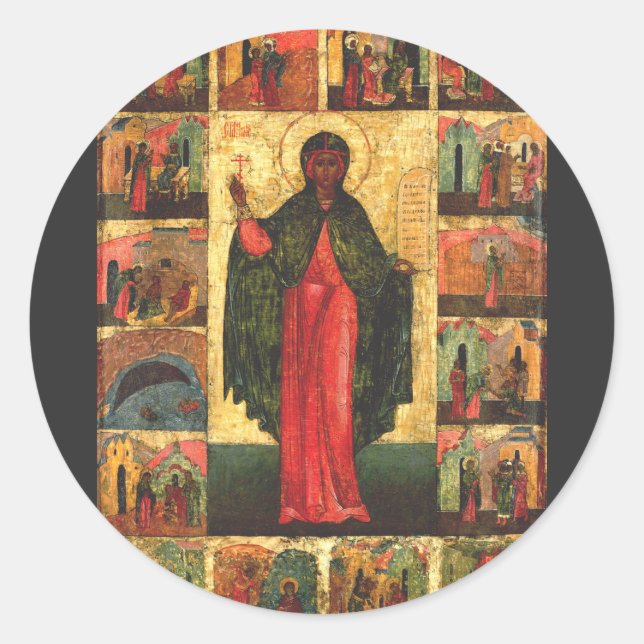 Adesivo Redondo Santo Anastasia Virgin e mártir (Frente)