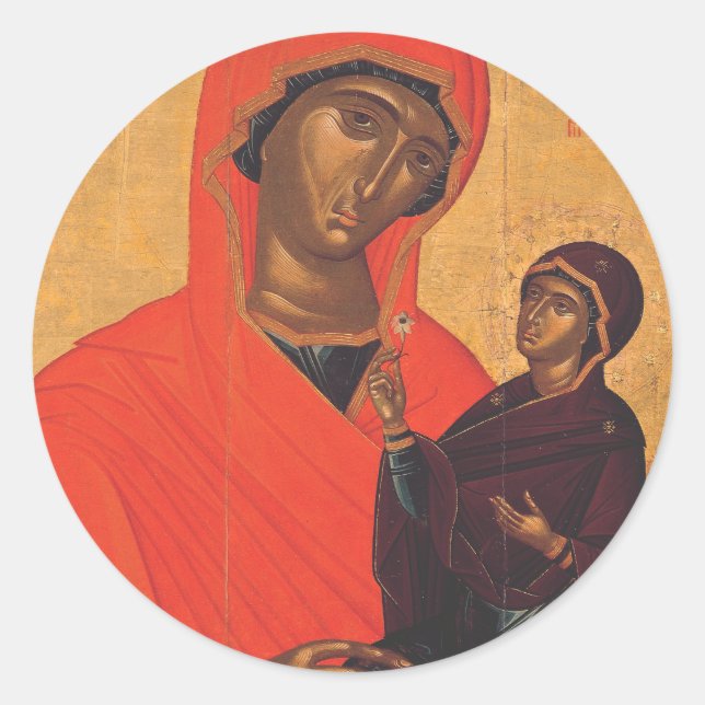 Adesivo Redondo Santo Anne com a Virgem Maria (Frente)