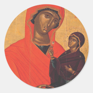 Adesivo Redondo Santo Anne com a Virgem Maria