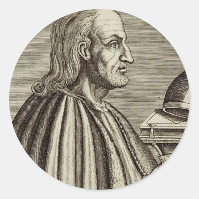 Adesivo Redondo Santo Anselm do Doutor Cantuária da Igreja (Frente)