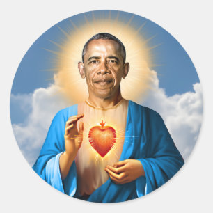 Adesivo Redondo Santo Barack Obama Prayer Candle