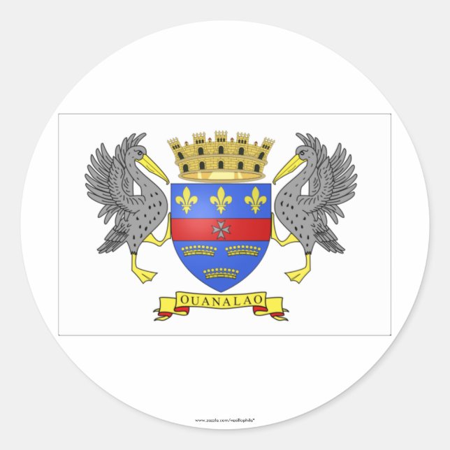 Adesivo Redondo Santo Barthelemy Flag (Frente)