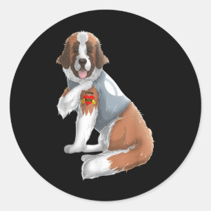 Adesivo Redondo Santo Bernard I Amo Mãe Tatuagem Camiseta de cão E