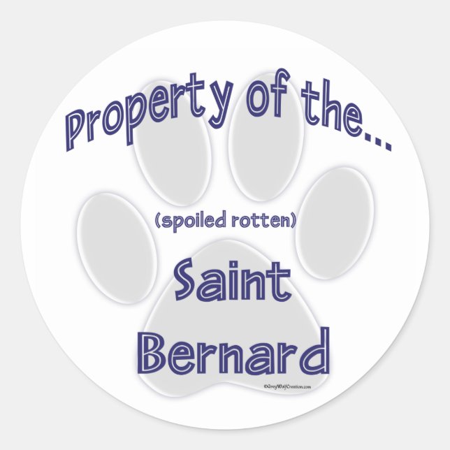 Adesivo Redondo Santo Bernard Property Sticker (Frente)