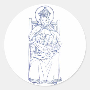 Adesivo Redondo Santo Brychan Brycheiniog eremita irlandês
