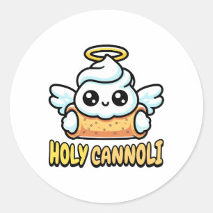 Adesivo Redondo Santo Cannoli! Cute Cannoli Dessert Pun