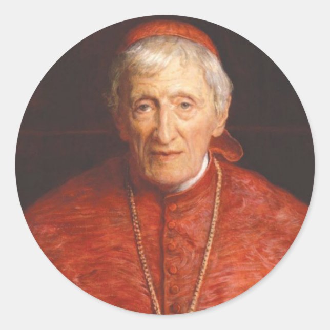 Adesivo Redondo Santo católico John Henry Newman (Frente)