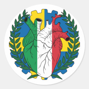 Adesivo Redondo Santo de Suecia sueco Josephs Day italianos Itália