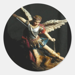 Adesivo Redondo Santo do Angel Guardian Michael adesker