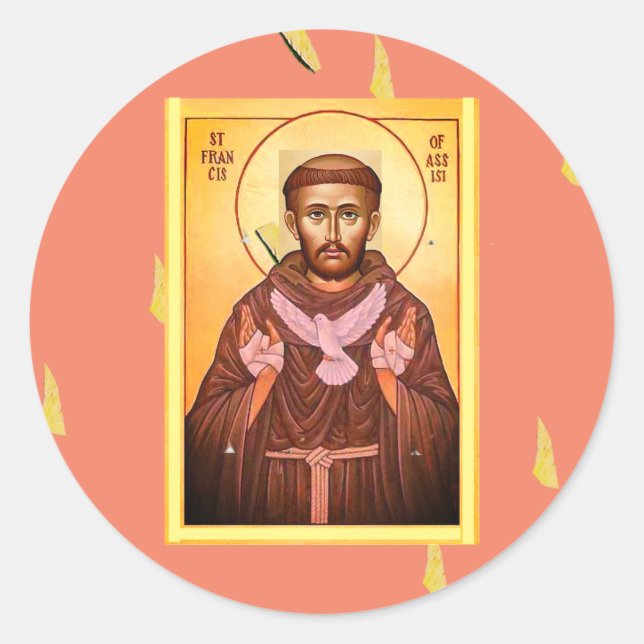 Adesivo Redondo Santo Francis de Assisi (Frente)