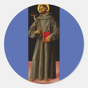 Adesivo Redondo Santo Francis de Assisi por Antoniazzo Romano