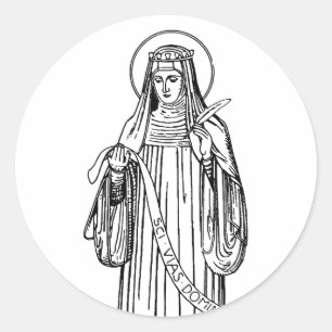 Adesivo Redondo Santo Hildegard do Doutor Bingen da Igreja