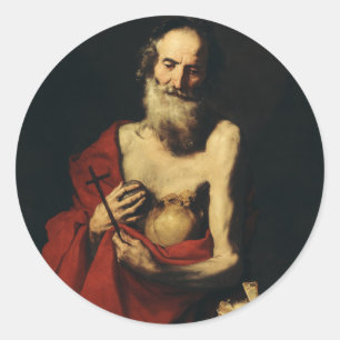 Adesivo Redondo Santo Jerome por Jusepe de Ribera