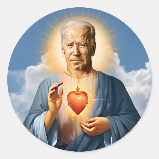 Adesivo Redondo Santo Joe Biden Prayer Candle (Frente)