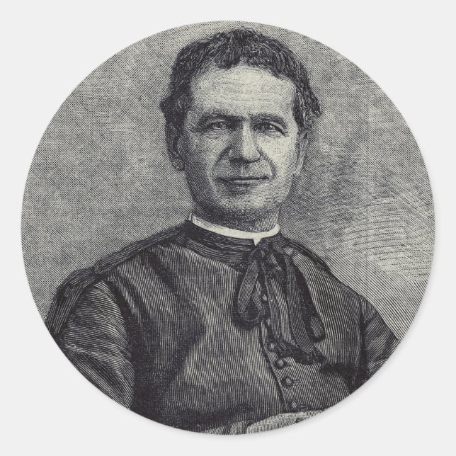 Adesivo Redondo Santo John Bosco Priest e Confessor (Frente)