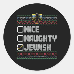 Adesivo Redondo Santo Judeu Legal Ilegal Feio Natal Hanukkah