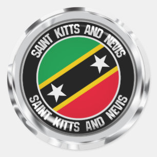 Adesivo Redondo Santo Kitts e Nevis Round Emblem
