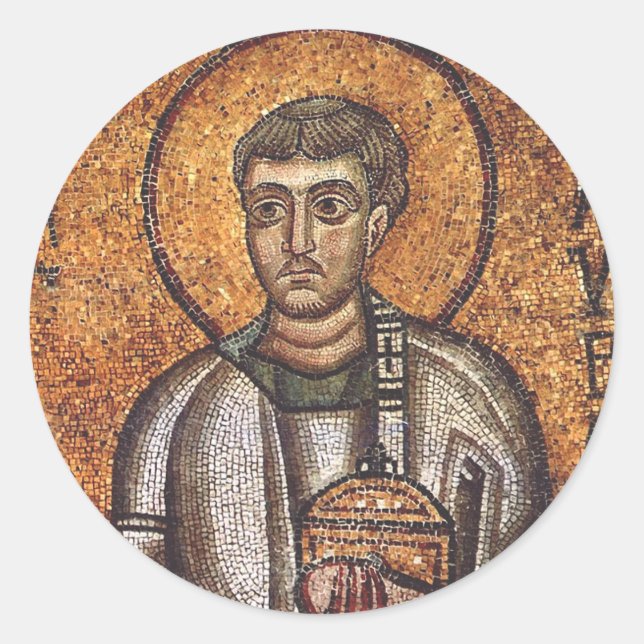 Adesivo Redondo Santo Lawrence, o mártir (Frente)