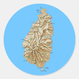Adesivo Redondo Santo Lucia Map Sticker