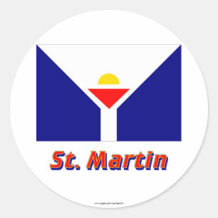 Adesivo Redondo Santo Martin Flag com Nome