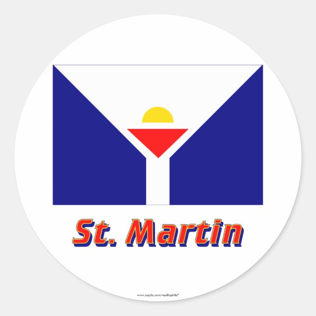 Adesivo Redondo Santo Martin Flag com Nome (Frente)