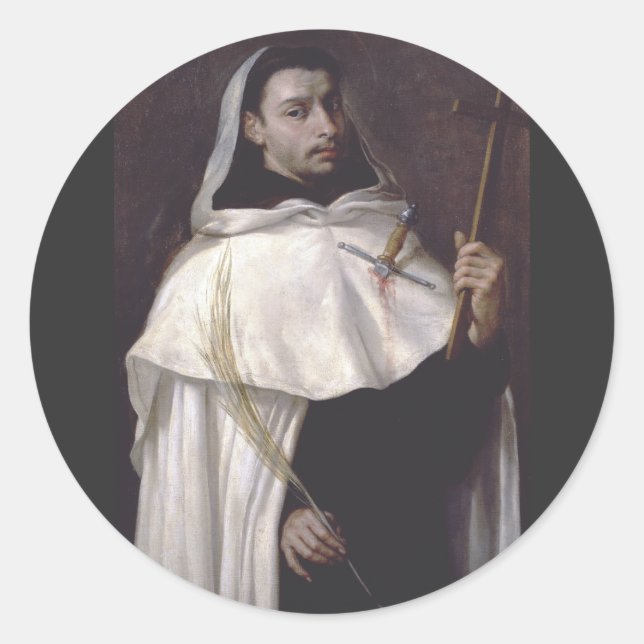 Adesivo Redondo Santo Mártir Ângelo de Jerusalém (Frente)