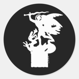 Adesivo Redondo Santo Michael e Dragon (em branco)