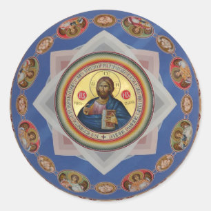 Adesivo Redondo santo ortodoxo da religião da igreja do deus do