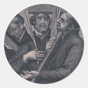 Adesivo Redondo Santo Paul Miki evangelis católico japonês