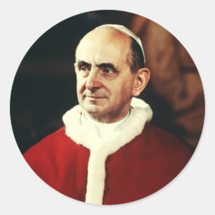 Adesivo Redondo Santo Paulo VI chefe da Igreja Católica