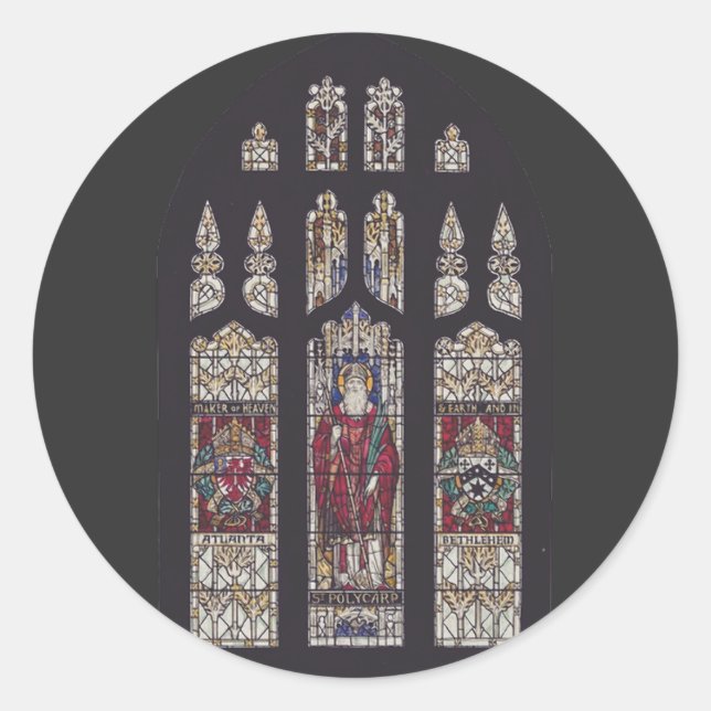 Adesivo Redondo Santo Polycarp Bishop de Smyrna (Frente)