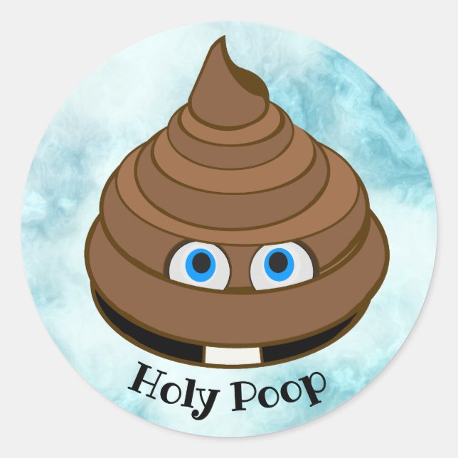 Adesivo Redondo Santo Poop Emoji (Frente)
