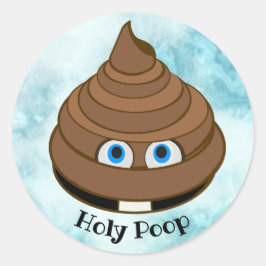 Adesivo Redondo Santo Poop Emoji