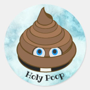 Adesivo Redondo Santo Poop Emoji