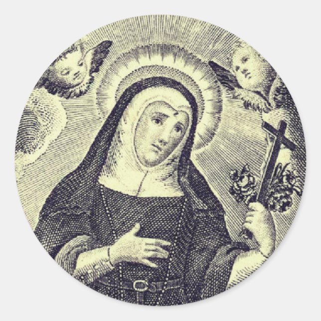 Adesivo Redondo Santo Rita de Cascia (Frente)