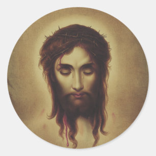 Adesivo Redondo Santo Rosto de Jesus Cristo